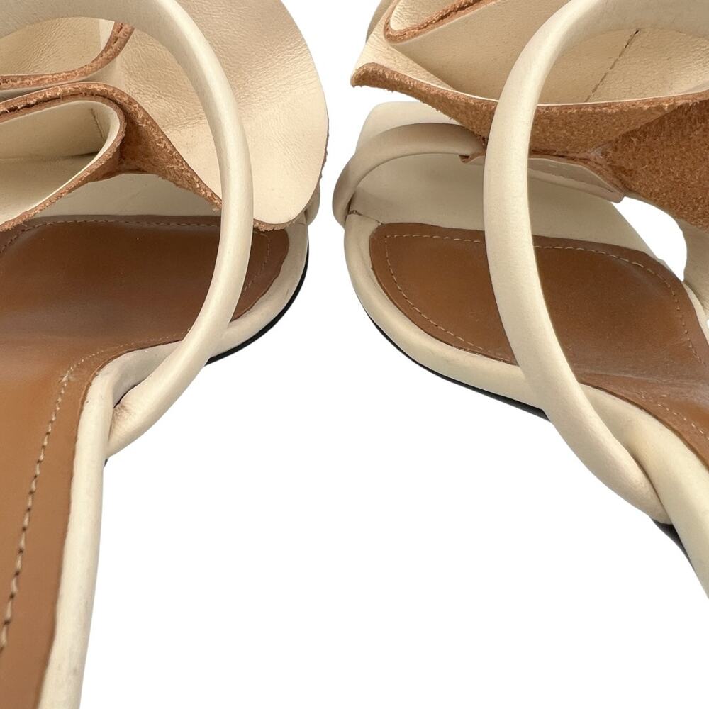 ATP Atelier Rosa Leather Flower Mule Heel 38 Italy Sculptural Chic - Picture 7 of 7